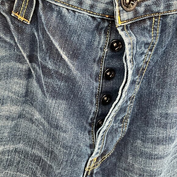 Ed Hardy Men's Distressed Button-Fly Denim Jeans 36 x 30 Blue - Picture 5 of 12